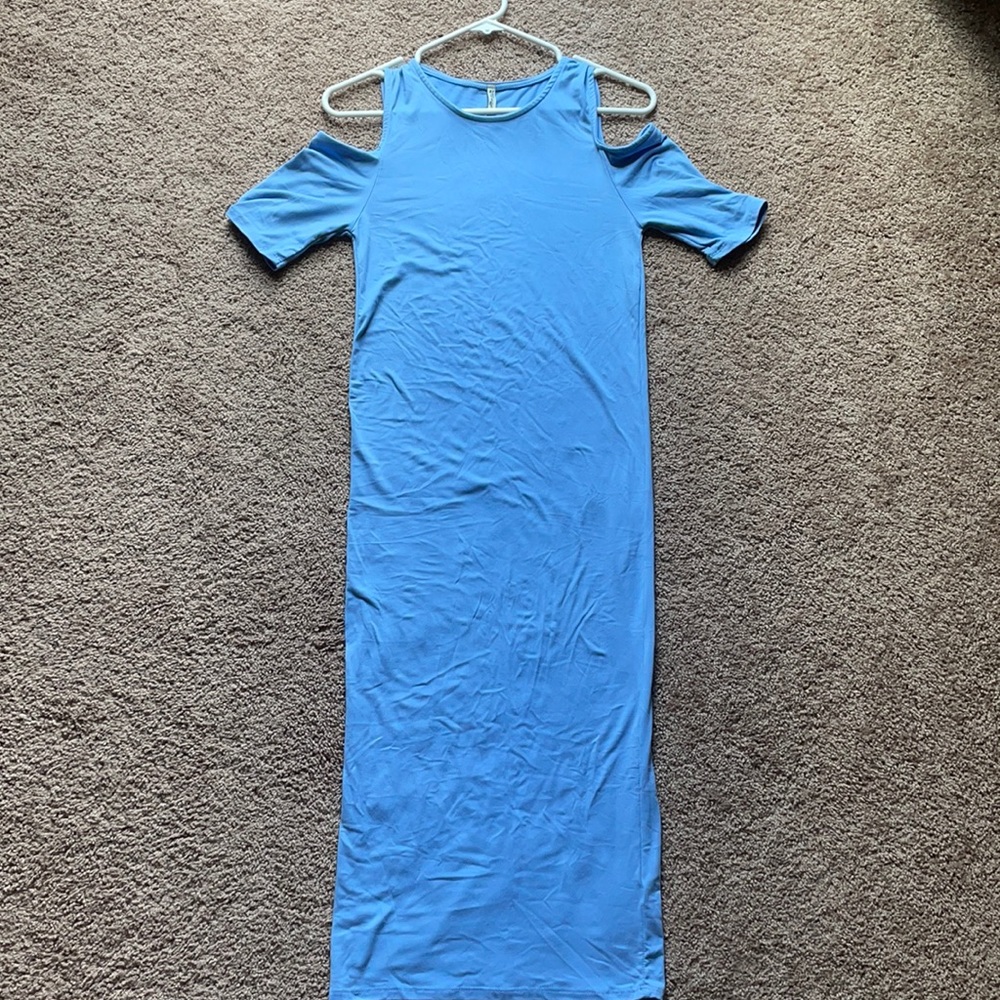 Mother Bee Maternity MIDI Blue dress